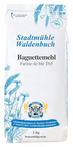 Stadtmühle Waldenbuch Baguettemehl, Farine de blé T65, Baguette de tradition française, 1 kg