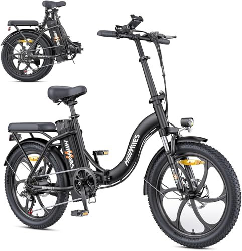 MilePort 1 Bicicleta eléctrica para adultos, 36 V, 13 Ah, batería extraíble de 250 W, motor con 20 x 3,0 pulgadas, bicicleta eléctrica plegable, velocidad 25 km/h, rango de hasta 100 km (Negro)