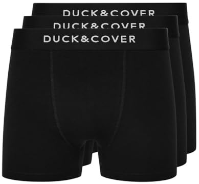 Duck and Cover Men's 3 Pack of Sagnet Boxers in Black