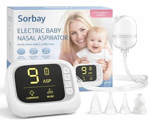 Aspirateur nasal électrique pour bébés - Ventouses de nez pour bébés - Ventouse nasale électrique pour nouveau-né, tout-petit et adulte - Nettoyeur de mucus et déboucheur