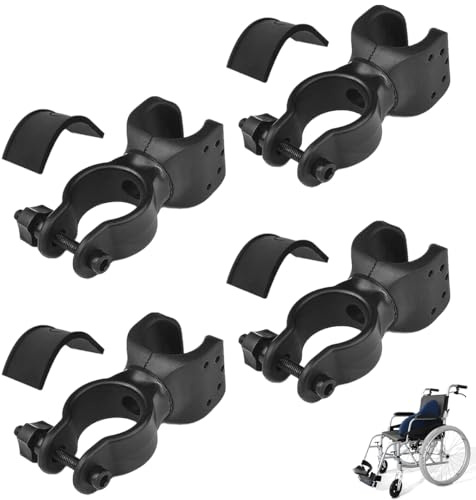 Trevixor 4PCS Bike Light Clamp Holder – Versatile Walking Stick Holder for Mobility Scooter, Essential Walking Stick Accessories and Wheelchair Accessories for Secure Mounting