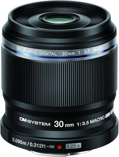 OM SYSTEM M.Zuiko Digital ED 30mm F3.5 Macro Objektiv für MFT, Schwarz | Festbrennweite für Olympus OM-D & Pen, Panasonic G, MSC Autofokus, 1.25x Vergrößerung, kompaktes 60mm Äquivalent