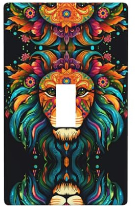 Joli panneau décoratif à motif lion, couvercle d'interrupteur simple, utilisé pour décorer les interrupteurs.