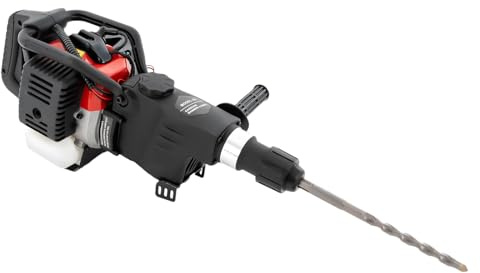 Marteau perforateur à essence 1000 W 33 cc 2 temps 40 mm Diamètre de perçage 3200 BPM 30J Force d'impact Marteau perforateur 3 en 1 avec 3 forets burin pointu burin plat