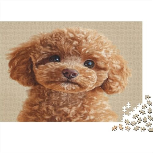 Brauner Lockiger Hund Puzzle für Erwachsene 1000 Teile Puzzle Papier Entspannung Zuhause Familienspiel 70x50cm/1000pcs