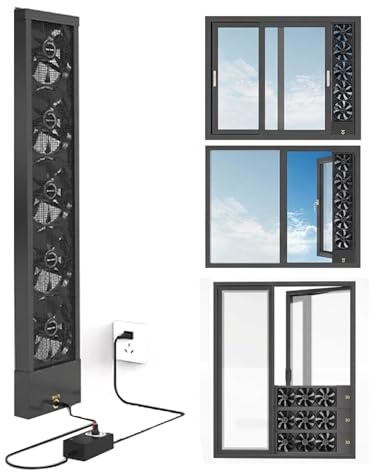 Ventilatore orizzontale da finestra per finestre scorrevoli, ventilazione a doppio flusso d'aria reversibile, estrattore retrattile senza attrezzi per camera da letto, bagno e cucina, bifacciale con