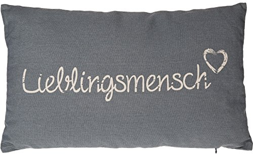ootb Kissen Knuddelkissen »Lieblingsmensch« Liebeserklärung Geschenk Eyecatcher (Grau)