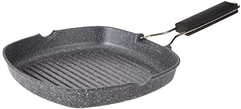 Tognana WI758BBAMNF Grill Quadra con Manico Pieghevole Mythos, Alluminio, Grigio, 0