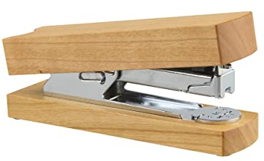 Hochwertiger Tacker aus Kirschholz - Hefter Holz Edelstahl nachfüllbar für Büro 2–30 Blatt Kapazität