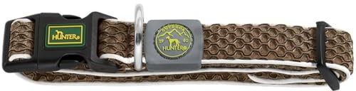 HUNTER Hundehalsung HILO VARIO BASIC, Farbe: braun, innovatives 3D-Mesh-Material, atmungsaktiv, leichter Kühleffekt bei Wärme, reflektierend, stufenlos verstellbar, angenehm leicht, Größe: M-L
