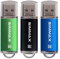 Clé USB 32 Go Lot de 3 Mémoire Stick USB 2.0 Flash Drive Pivotant Stockage Disque Pendrive par SIMMAX (32Go Noir Vert Bleu)