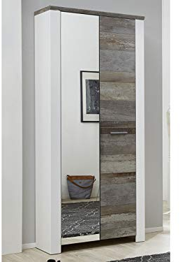 möbelando Garderobenschrank Flurschrank Kleiderschrank Dielenschrank Schrank Flur Mila I