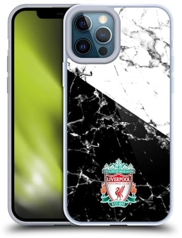 Head Case Designs Licenza Ufficiale Liverpool Football Club Cresta Blu Bianco Marmoreo Custodia in Gel [Protezione di Grado Militare] Compatibile con Apple iPhone 12 PRO Max E Compatibile con MagSafe