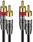 J&D 2 RCA a 2 RCA Audio Cable, Concha de Cobre Chapado en Oro 2RCA Macho a 2RCA Macho Cable Estéreo Audio RCA Cable, 7,5 Meter