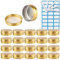 ZEOABSY 50 Pièces 30ml Pots en Aluminium Vide Rond Or Petit Cosmétiques Pot Conteneurs for Fait Main Bougies Crème Baume Voyage, 5X Spatule, 2X Étiquettes
