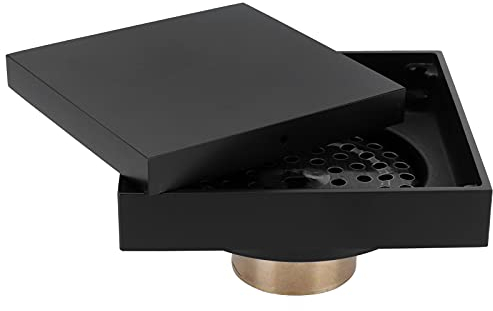 10 x 10 cm Alle Kupfer-Badezimmer-Bodenablauf Schwarz Unsichtbarer Bodenablauf Anti-Geruch-Bodenablauf-Abdeckung für Küche Home Dusche Küche