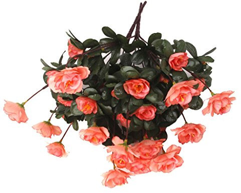 Tubayia 2 Bouquet Künstliche Rhododendron Blumenstrauß Azalea Blüht Strauß Hochzeits Dekoration Ornament