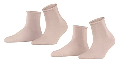 ESPRIT Damen Cozy Dot 2-Pack Kurzstrümpfe atmungsaktive klimaregulierende geruchshemmende Wolle einfarbig 2 Paar | mit femininen Rollrand