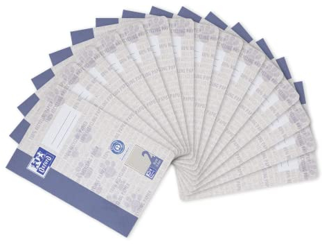 Oxford Schulheft A5 Recycling, 16 Blatt, Lineatur 2, liniert, 15 Stück