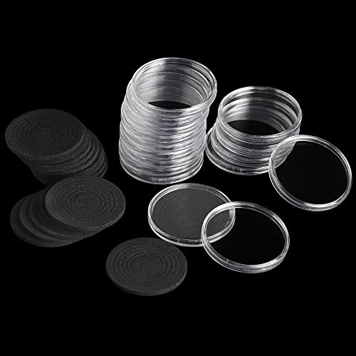 20 Ensembles de capsules à monnaie ajustables en 6 tailles | Uncle Paul Étui support pour pièces avec joint mousse protecteur 18/23/28/33/38/46MM pour collection de pièces DC0338