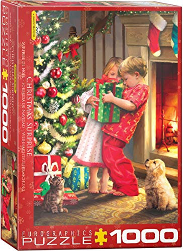 empireposter Die Weihnachtsüberraschung by Simon Tread - 1000 Teile Puzzle im Format 68x48 cm + Puzzle Alu Rahmen für 1000er
