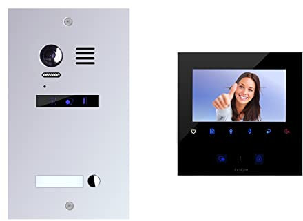 Video Türsprechanlage Videosprechanlage 1-Familienhaus 2Draht (Monitor in schwarz)