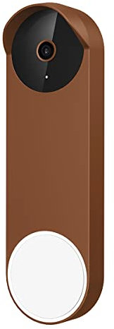 honecumi Silicone Case for Google Nest Doorbell (Battery Powered), Silicone Cover Case Protective Raincover Compatible with Google Nest Doorbell (Battery Version) Doorbell Case Accessories,Brown