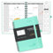 POPRUN Monatskalender 2023 2024 22 x 16,5 cm - 18 Monate Monatsplaner Ringbuch (Jul 2023 - Dez 2024) - 1 Monat 4 Seiten, 100 g/m² Papier, Monatsregister, PU-Leder Softcover, 112 Seiten - Mintgrün