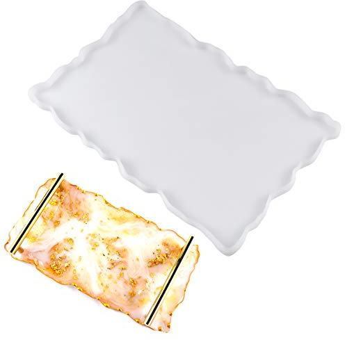 Naseom Harzformen Große Moldes Resina Epoxi Silikonform für Harz Silikonform Schale Silikon-Formen Gießform Resin Epoxidharz Harz-Tablettform Resin Silikonform Rechteckige Tablett-Form