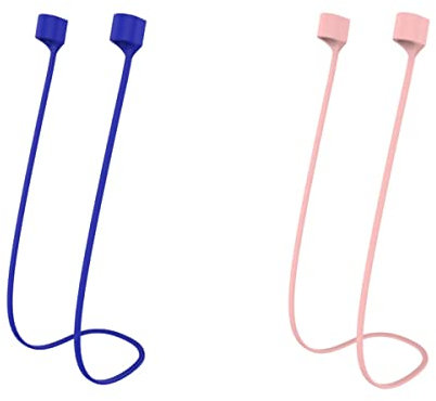 YSTrillion 2 Piezas Magnéticas Cordón Auriculares Inalámbricos,Correa Magnética para Airpods Auriculares Silicona Suave Correas Antipérdida Compatibles con AirPods Pro/3/2/1 (Rosa/Azul)