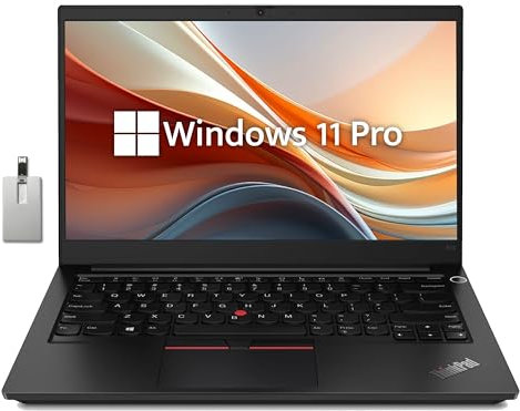 Lenovo Thinkpad E14 14 FHD Business Laptop, AMD Ryzen 7 5700U, 40GB RAM, 2TB SSD, AMD Radeon Graphics, 720p HD Camera, Windows 11 Pro, Black, 32GB Hotface USB Card