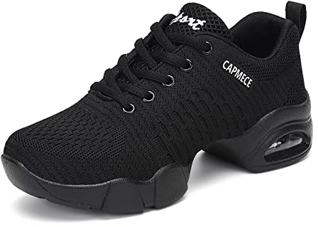 Dame Split Sole Athletic Schuhe Trainer leichte Atmungsaktiv Jazz Fersenschuhe Training Komfort Tanzsneaker Moden Laufschuhe Leichte Schuhe Schwarz 42