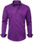 J.VER Chemise Homme Chemisette Homme Manches Longues Chemise Regular Fit Business Classe Casual Chemises Boutonnées Repassage Facile Violet M