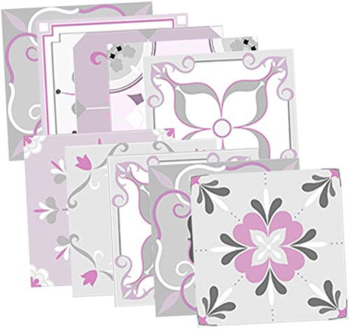 DOITOOL Pink Tile Stickers : 10pcs Furniture Decals Home Goods Decor Furniture Stickers Vinyl Flooring Peel and Stick Floor Tile Wall for Home Self-Adhesive PVC