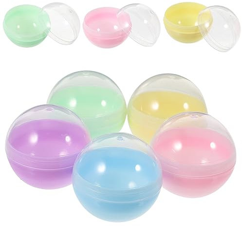 PRETYZOOM 50 Balles En Plastique Transparent Pour Loterie Remplissables Petites Capsules Rondes Colorées Balles De Loterie Transparentes Bingo Jeu Vides Objets
