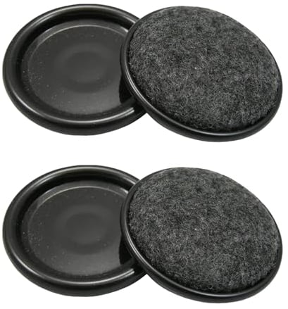 4 Pack of 75mm Non-Slip Castor Cups - Protects Floors From Scratches and Damage, Black with Felt Pads, Can be Used on Chairs, Tables, Pianos and More, Furniture Feet Cups