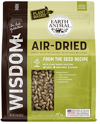 Earth Animal Wisdom Air Dried Dog Food - From the Seed Recipe Premium Natural Dry Dog Food for All Breeds & Ages - 2 Lbs Bag
