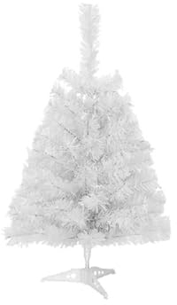 PRIMUZ 45/60/90 cm hochwertiger, vollständig künstlicher weißer Weihnachtsbaum mit Zweigspitzen und faltbarem Ständer, vormontiert, künstlicher weißer Weihnachtsbaum für Urlaubsdekoration (60cm)