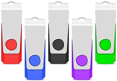 TEWENE 32GB USB Stick 5 Pack, USB 2.0 Flash Drive | USB 2.0, rotating casing, portable, widely compatible
