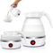 Hervidor de Agua Portátil para Camping 600ML, EUBSWA Hervidor de agua plegable, mini hervidor de silicona para camping, viajes, exteriores (Blanco)