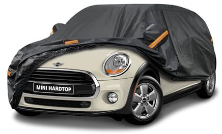 Kayme Autoplane Wasserdicht Atmungsaktiv für Mini Cooper 3 türer (2014-2025), 7 Schichten Vollgarage Autoabdeckung für Regen Sonne Staub Schutz Verkratzt, Autoabdeckung mit Reflektierenden Streifen.