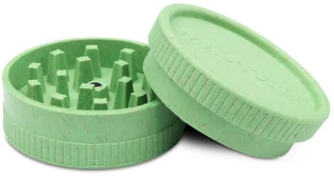 Mascotte® Hanf Grinder Grün 40mm | Crusher für Kräuter und Tabak | Kompakte Mühle | Gewürzmühle für Gewürze und Herb | 2-Teiliges Set