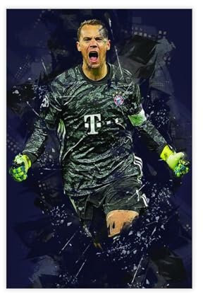 Manuel Neuer Leinwand-Poster, Wandkunst, Dekordruck, Bild Gemälde für Wohnzimmer, Schlafzimmer, Dekoration, ungerahmt, 30 x 45 cm