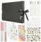 Album Photo Scrapbooking, 80 Pages Album Photos 29 x 21,5 cm Albums pour Scrapbook avec Stylos MéTalliques Coin Photo Autocollant, DIY Cadeaux pour Bebe Mariage Enfant Classe et Anniversaire, Noir