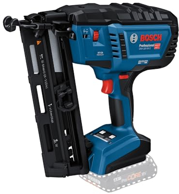Bosch Professional 18V System Chiod. legno a batteria GNH 18V-64-2 (mod. azion. singola, idonea per chiodi: 32-64 mm, 16 ga (1,6 mm) e angolo di inclinazione di 20°, senza batterie e caricabatteria)