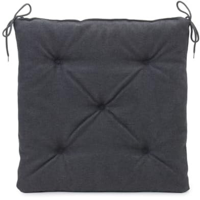 liebling Marco Sitzkissen, Sitzpolster, mit Schnüren zum festbinden, 100% Polyester, 40 x 40 x 4 cm, Farbe: anthrazit