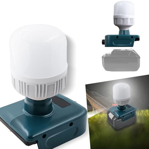 Akku Lampe Kompatibel mit makita 18V System Akku，12W 1300LM LED-Taschenlampe，Tragbare Taschenlampe Baustellenleuchte Spotlight Tool für makita, Lampe Flutlicht für Reparaturen/Garagen (ohne Batterie)