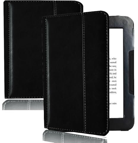 Étui léger en cuir synthétique pour liseuse Nook GlowLight 4 (2021) / Nook GlowLight 4e (2022) 6 (noir)