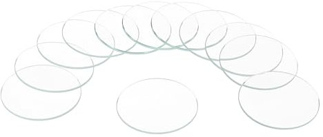 QUARKZMAN 12pcs Verre de Montre en Cristal, 37.5mm Lentille en Verre Plat Rond pour Cadran de Montre, Pièces de Rechange pour Réparation D'Horloger, Transparent