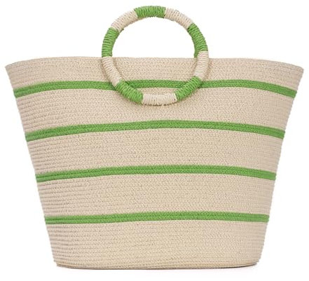 Freiesoldaten Grande Paja de Paja para Mujer Bolsa de Verano Bolsa de Playa Ratán Tejido Bolso Bolso de Ganchillo